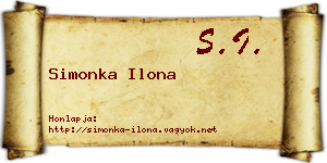 Simonka Ilona névjegykártya